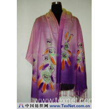 呼和浩特市玉泉区绒娇羊绒服饰中心 -PASHMINA---全手绘披肩(紫罗兰玫瑰)